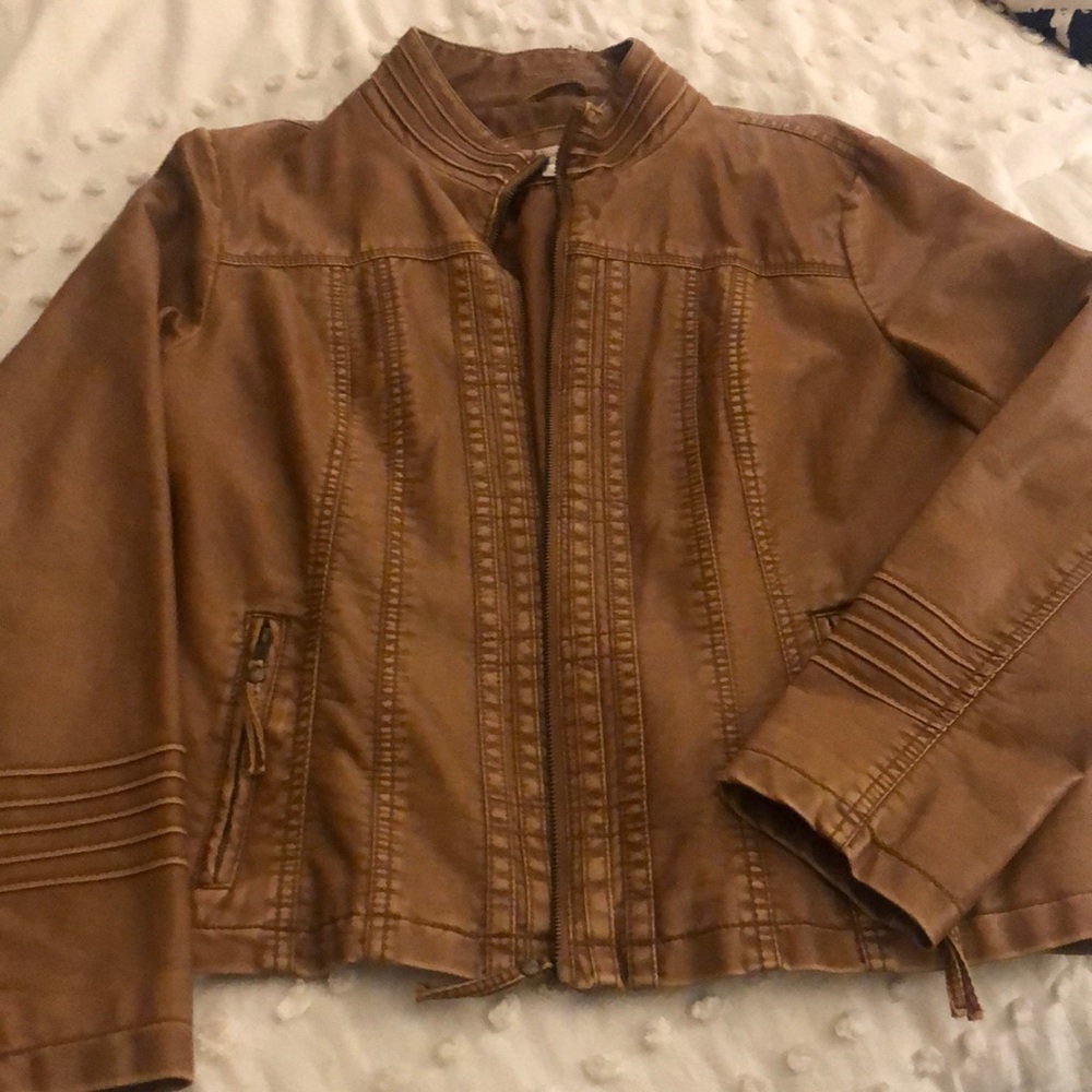 COPY - Dress Barn brown faux leather jacket size large